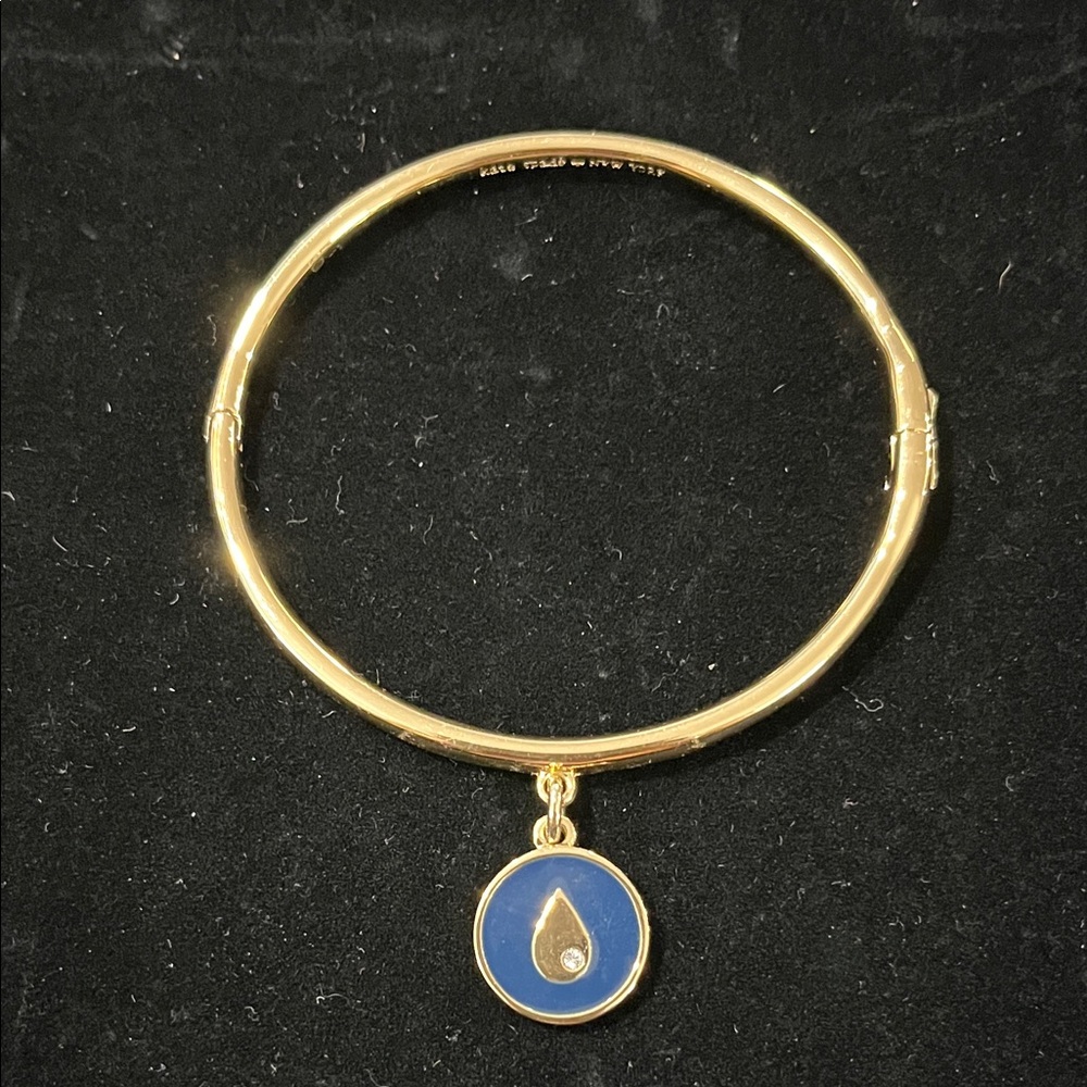 1621 Kate Spade Connect The Dots Bracelet with Blue Enamel Teardrop Charm